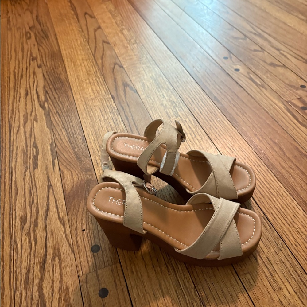 Princess Polly Beige Block Heel Sandals